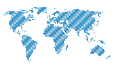 Fototapeta na wymiar Dotted world map isolated