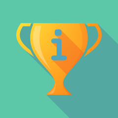 Long shadow trophy icon with an info sign