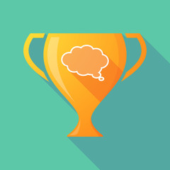 Long shadow trophy icon with a comic cloud balloon