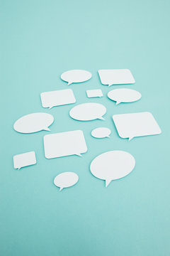 Blank paper speech bubbles