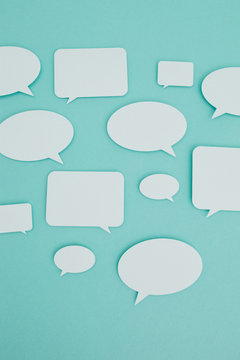 Blank paper speech bubbles