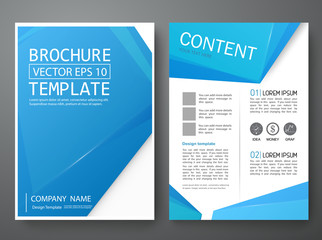 Vector magazine,modern flyers brochure,cover,annual report,design templates,layout with blue abstract polygons background in a4 size,To adapt for business poster,information,presentation, illustration