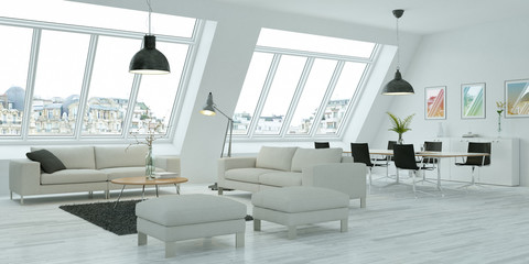 moderne helle Dachgeschoß Wohnung