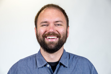 Man in Mid 30s Poses for Studio Portrait