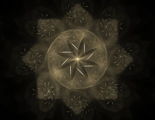 Colorful fractal rings, digital artwork