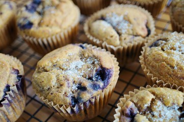 Homemade blueberry and orange vegan muffins