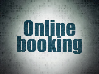 Tourism concept: Online Booking on Digital Paper background