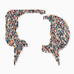 group  people shape  chat bubbles
