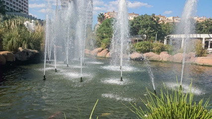 Fototapeta premium Alley of fountains