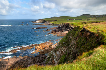 Scenic view over cliffs on County Antrim coast