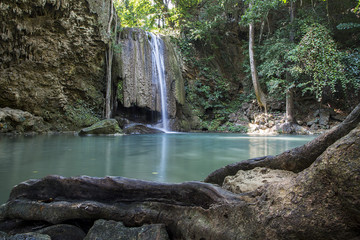 Fototapeta na wymiar Erawan waterfalls in Thailand