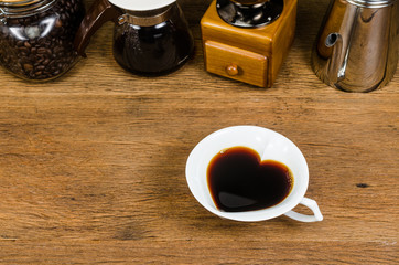 drip coffee tools and coffee bean