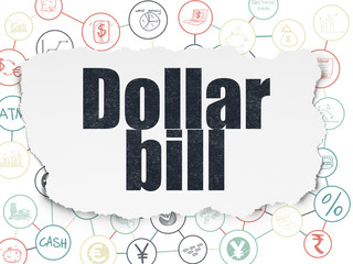 Currency concept: Dollar Bill on Torn Paper background