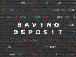 Currency concept: Saving Deposit on wall background