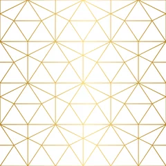 Behang Goud geometrisch abstract Gouden textuur. Naadloos geometrisch patroon.
