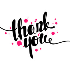 Thank you lettering. Hand written Thank you poster. Modern hand