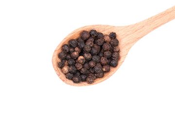 Black pepper was placed on a white background