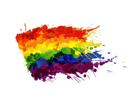Gay or LGBT flag made of colorful splashes