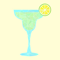 cocktail margarita in polygonal style