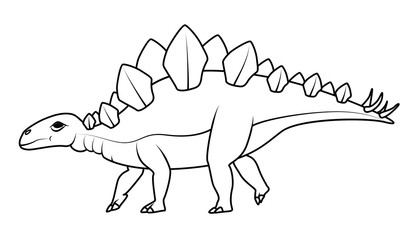 Coloring book: Stegosaurus dinosaur