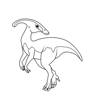 Coloring book: Parasaurolophus dinosaur