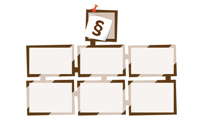 Six abstract text boxes for your text and paragraph