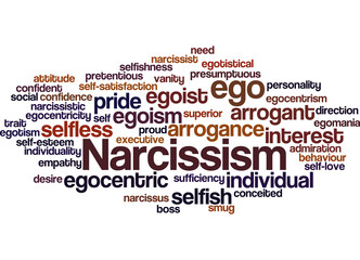 Narcissism, word cloud concept
