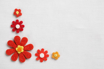 Handmade felt flower frame