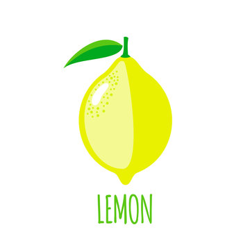 Lemon icon in flat style on white background