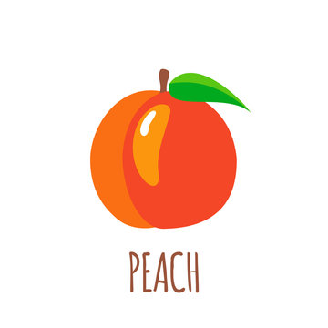 Peach icon in flat style on white background