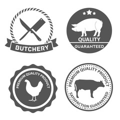 Set of butcher shop labels and design elements