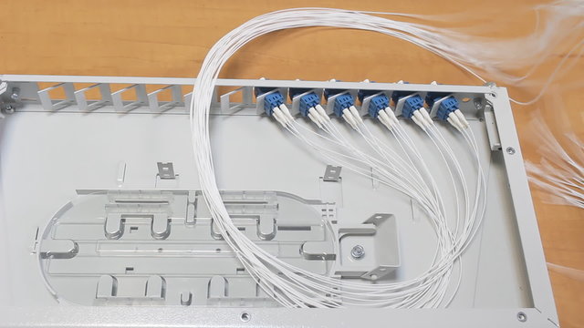 man working ODF fiber optic
