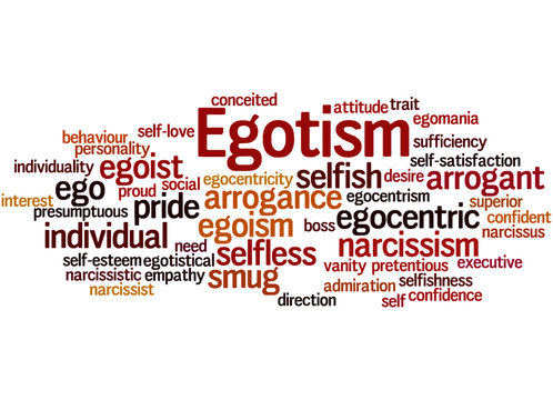 Businessman is an egoist with word ego kicked off Vector Image