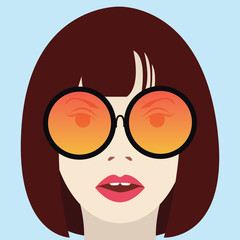 Cool hipster girl with glasses