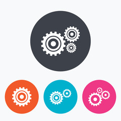Cogwheel gear icons. Mechanism symbol.