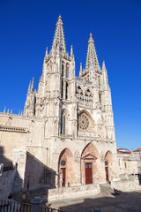 Fototapeta na wymiar Gothic Cathedral of Saint Mary in Burgos, Spain. Its construction began in 1221 but work continued off and on until 1567