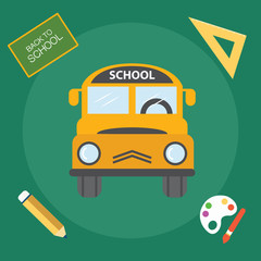 Yellow School Bus Illustration, back to school