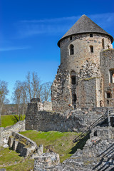 Fototapeta na wymiar Ruins of Cesis Castle
