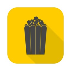 Popcorn simple icon with long shadow