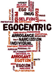 Egocentric, word cloud concept 9