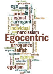 Egocentric, word cloud concept 10