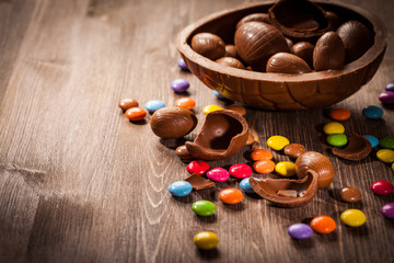 Easter chocolate background