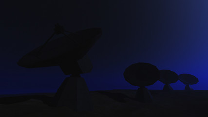 Radio Telescope Antenna Observatory Arrays Dishes rotating at Ni