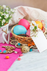 Easter eggs and flowers