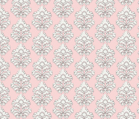 Vintage pattern with damask ornament. Vector
