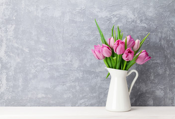 Fresh pink tulip flowers
