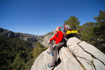 Obraz premium Summer hiking in the mountains.