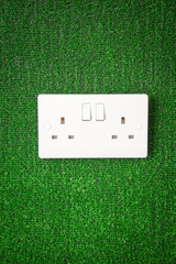 Green Eco Energy concept, electric plug