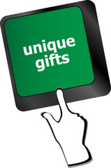 unique gifts, events button on the keyboard keys - holiday concept