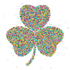 shamrock consisting of colored particles